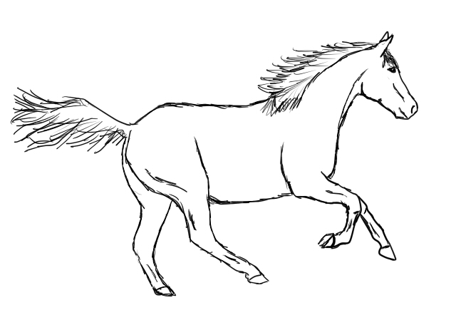 640x435 Running Horse Lines By Skip282