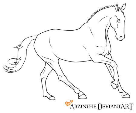 448x373 Running Horse Lineart By Abzinthe