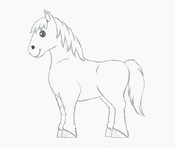 600x507 Coloring Pages Horse Drawing For Kids How To Draw Cute Cartoon