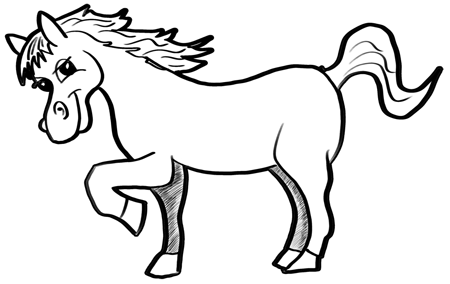450x284 How To Draw A Cartoon Horse Easy