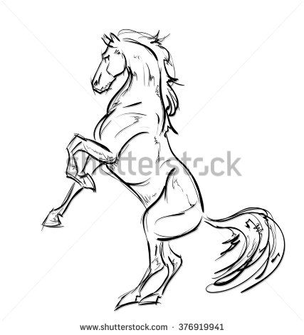 427x470 Galloping Horses. Hand Drawn Illustration Drawing Horses