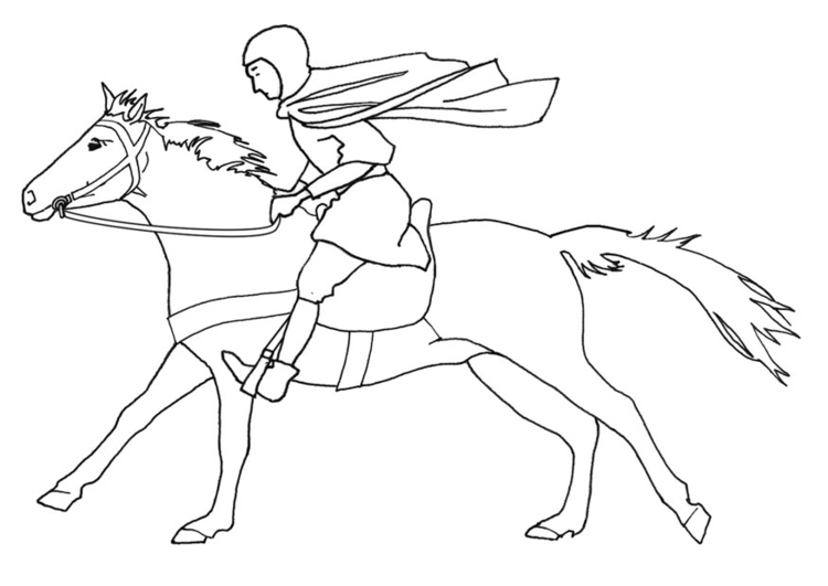 750x531 Coloring Page Horse Rider Galloping