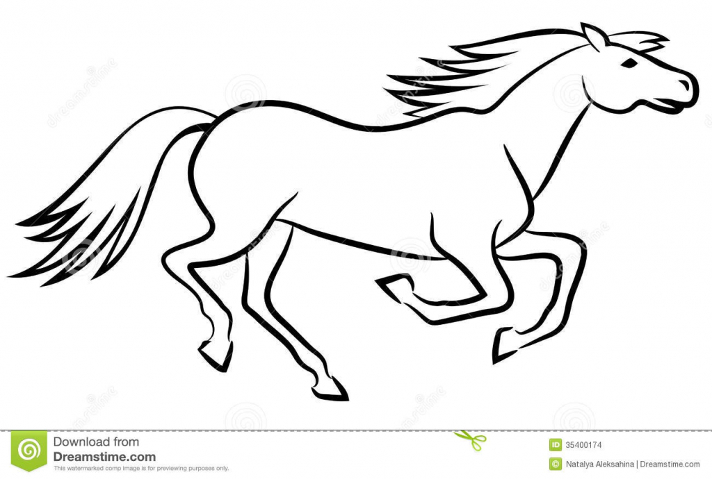 1024x690 Drawn Horse Outline Drawing