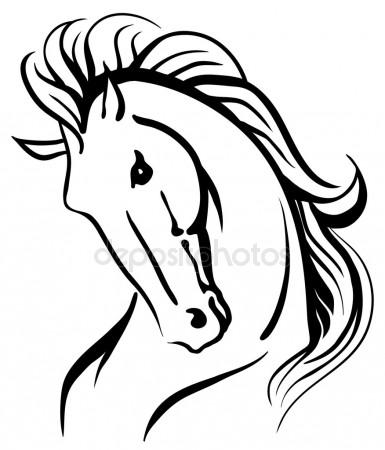 385x450 Isolated Vector Drawing Of Horse Head Stock Vector Anilin