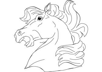 336x237 Download Free Horse Head Coloring Page