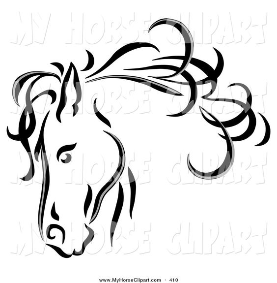 564x575 Clipart Horse Bit Line Clip Art