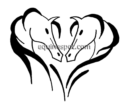 450x394 Heart Horse Head Clipart