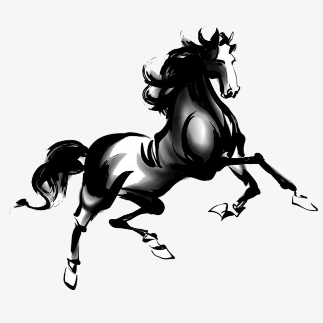 650x651 China Wind Ink Horse Pictures, Chinese Style, Ink, Steed Png Image
