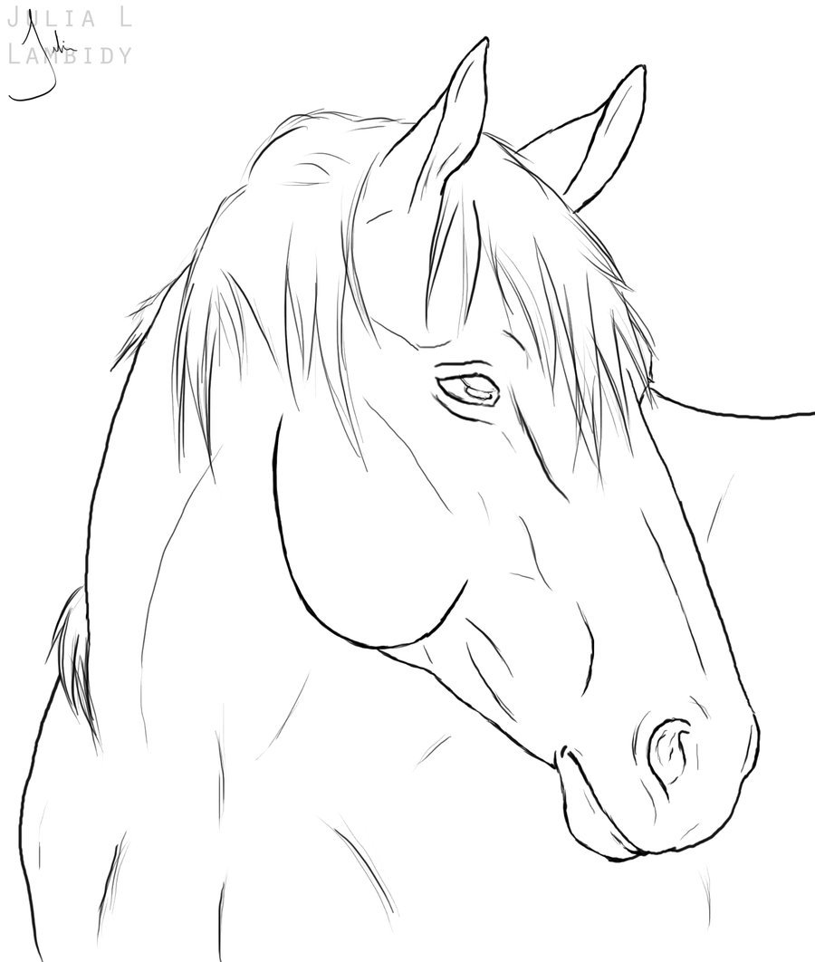 900x1062 Horse Lineart By Lambidy