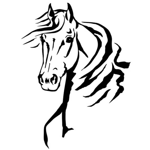 570x570 Horse Profile Stencil 5 Formats Stencils Svg Dwg Dxf Png Pdf