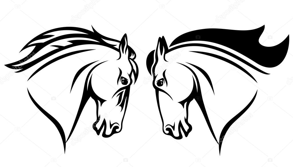 1023x585 Horse Profile Stock Vector Cattallina