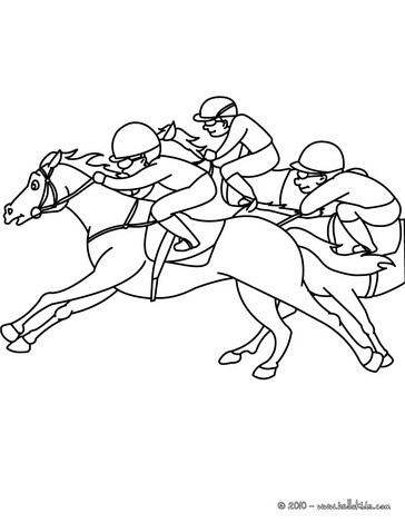 364x470 Horse Race Coloring Pages