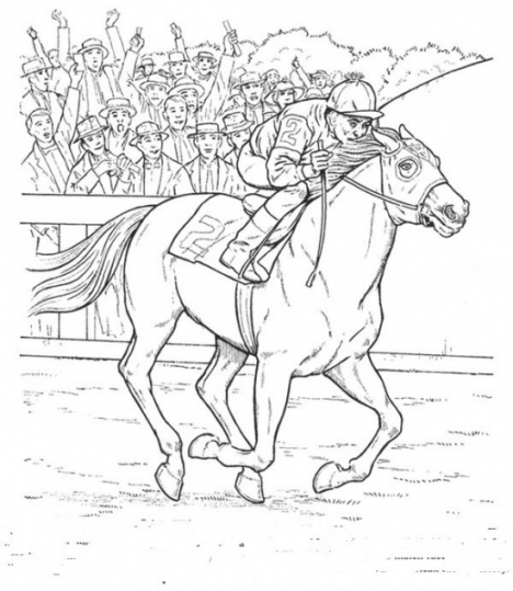 468x539 Sports Race Horse Coloring Pages Print And Color All About Free