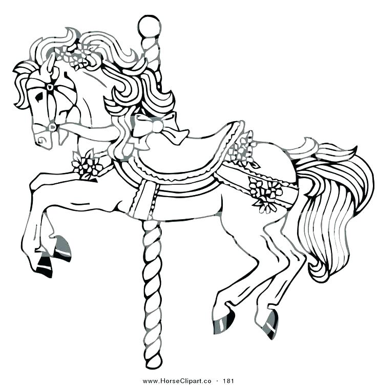 736x750 Free Horse Coloring Pages Carousel Animals Coloring Pages