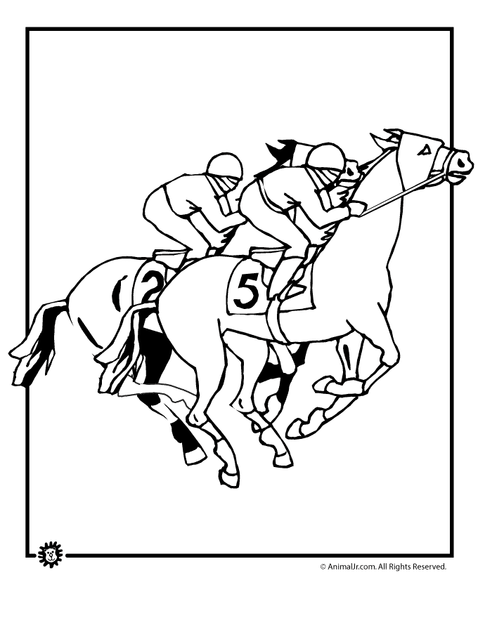 680x880 Horse Racing Coloring Page Animal Jr.