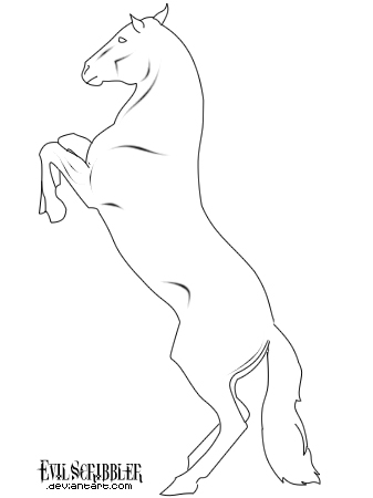 337x450 Rearing Horse Lineart By Evilscribbler
