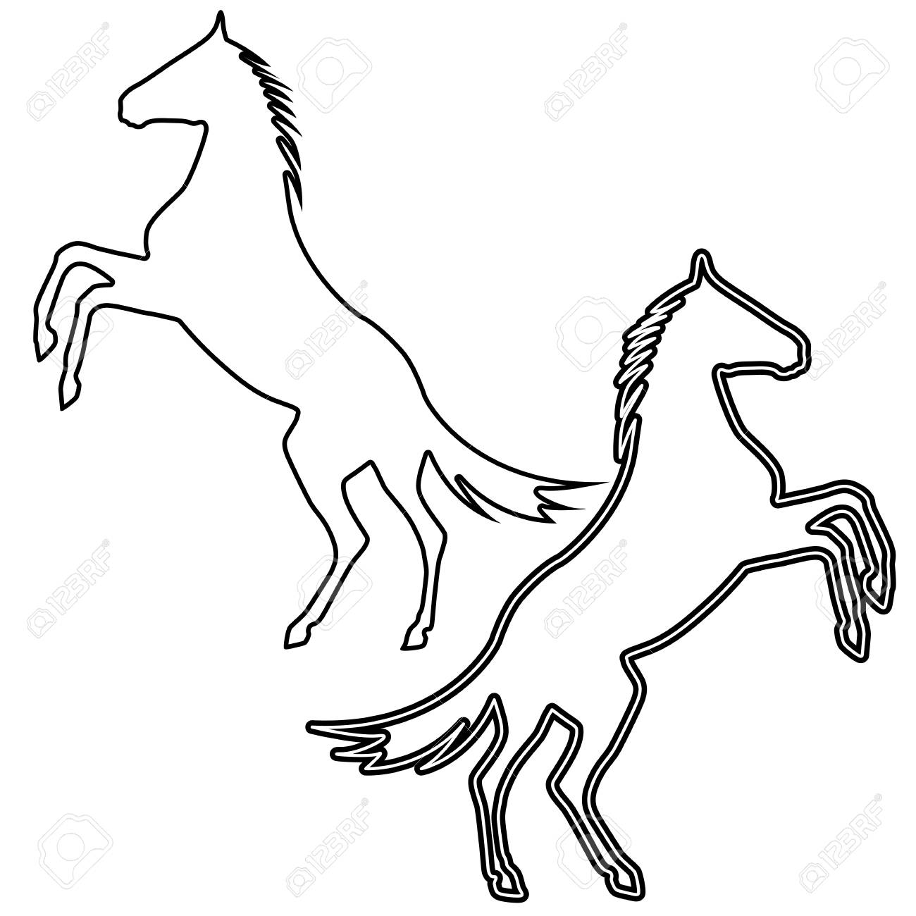 1300x1300 Rearing Up Horse Silhouette Royalty Free Cliparts, Vectors,