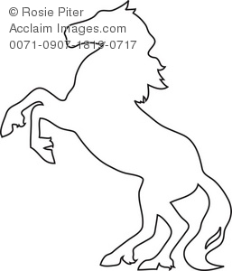 257x300 The Outline Of A Horse Rearing Up Royalty Free Clip Art Picture