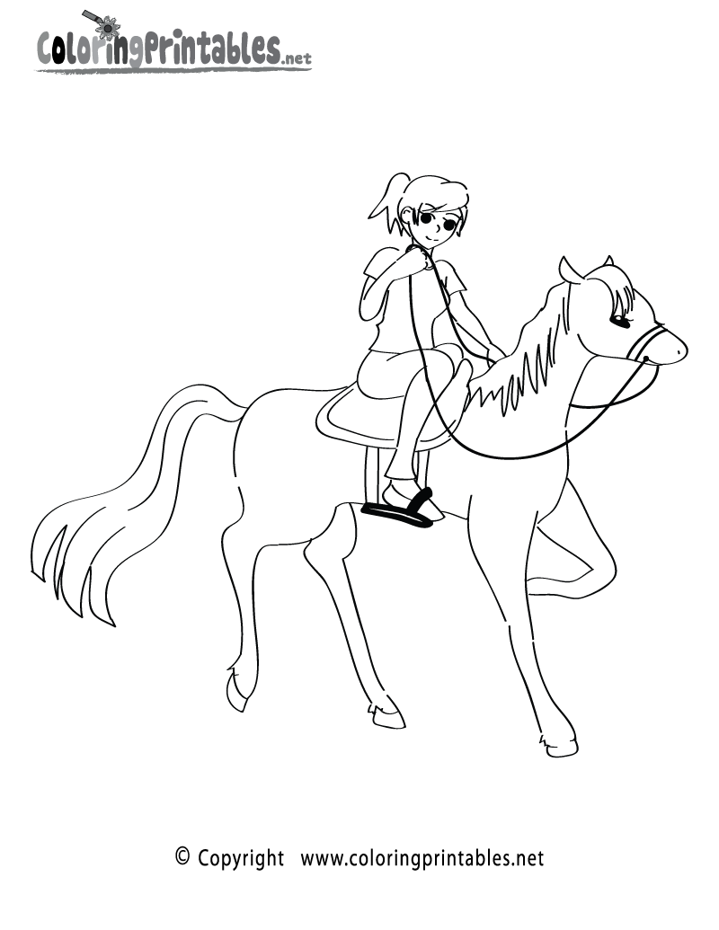 800x1035 Horseback Riding Coloring Page
