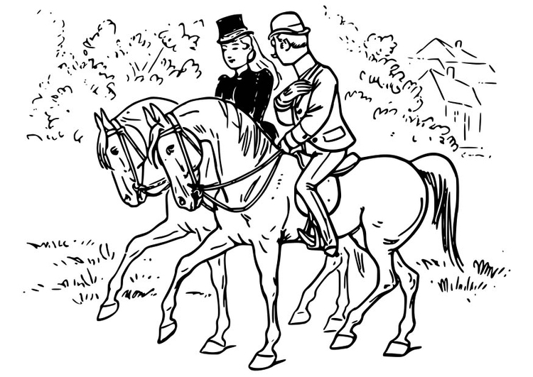 750x531 Coloring Page Horse Riding