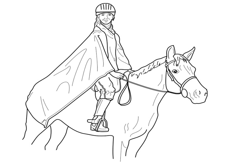 750x531 Coloring Page Horse Riding