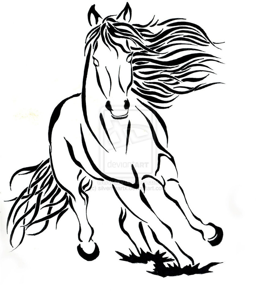 Horse Running Drawing