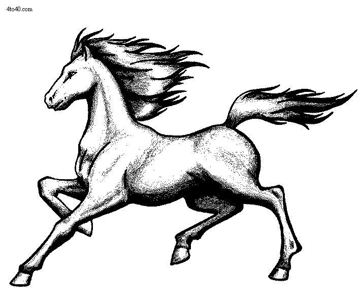 709x597 Running Horse Coloring Page