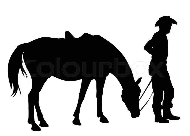 800x571 Cowboy With His Horse Silhouette