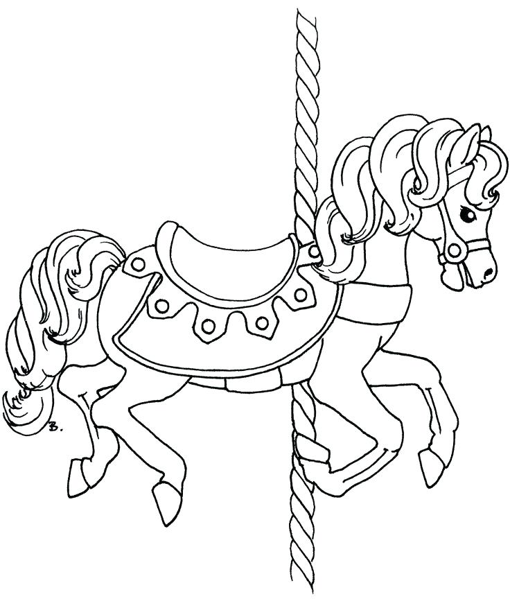 736x864 Simple Horse Coloring Pages Carousel Coloring Pages Horse Head