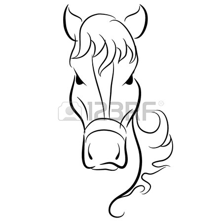 450x450 An Image Of A Simple Drawing Of A Horse Head. Royalty Free