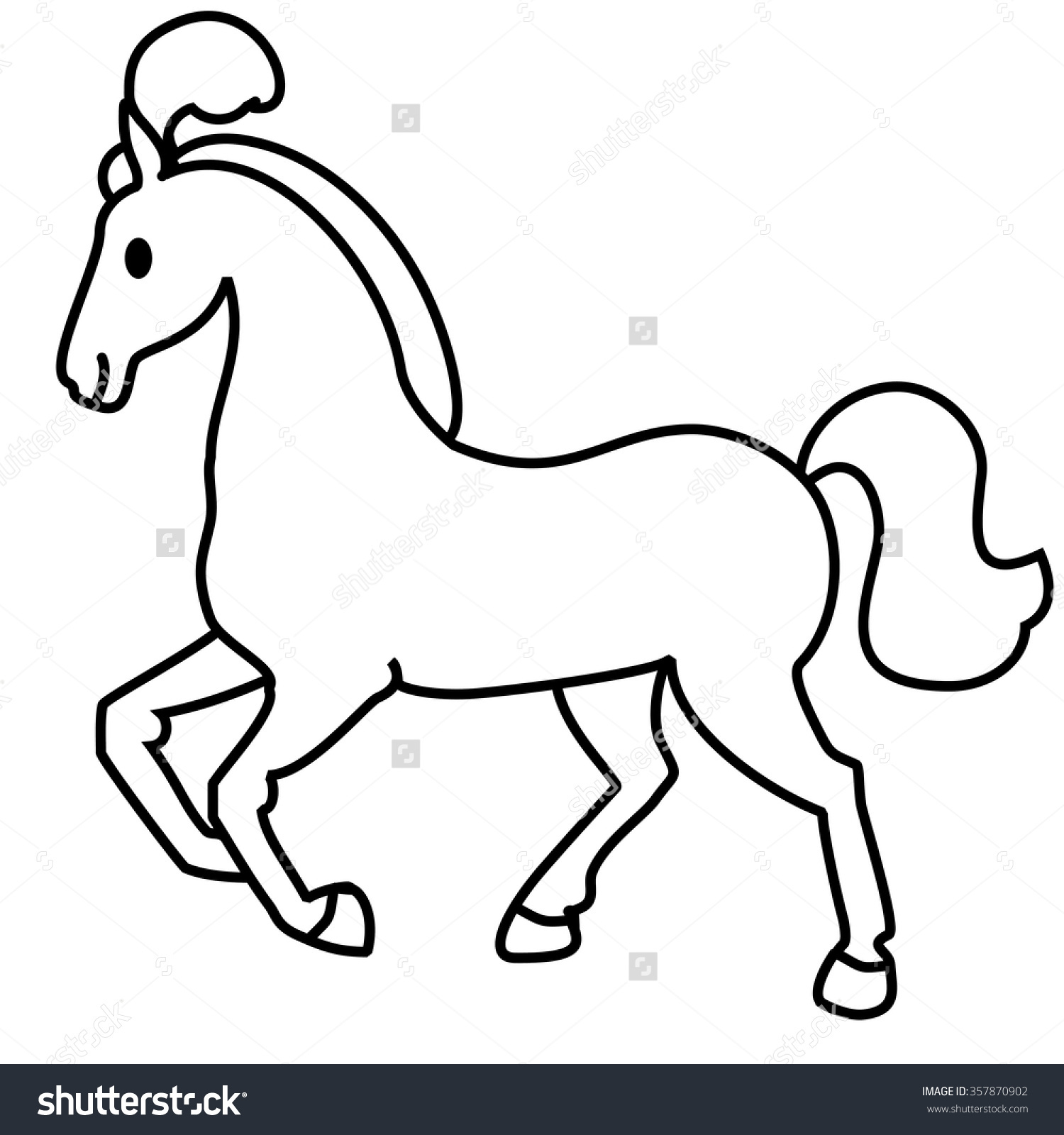 1500x1600 Simple Line Drawing Of A Horse