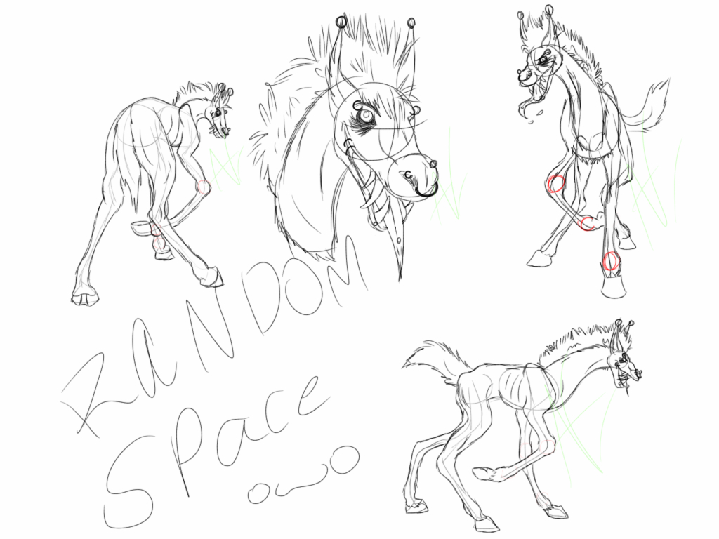 1024x768 Random Creepy Horse Sketches By Justsomefucker