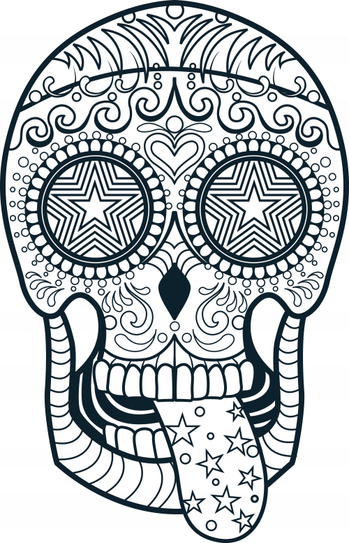 500x777 Sugar Skull Horse Coloring Page