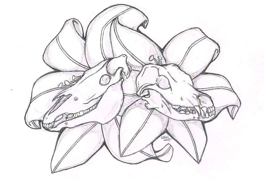 1024x698 Tattoo Skull Horse Ang Dog By Louna Chan