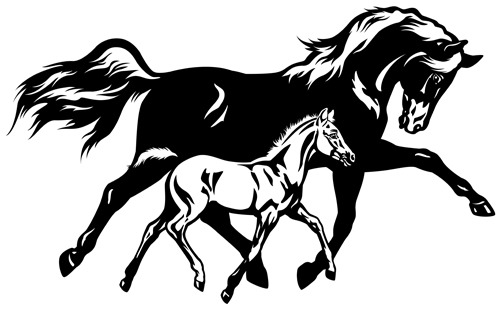 500x318 Creative Running Horse Design Vector Set 05