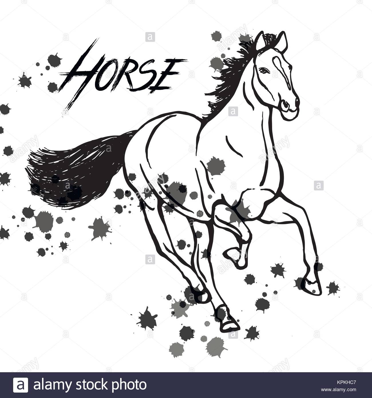 1300x1390 Hand Drawn Sketch Style Horse. Vector Illustration Isolated