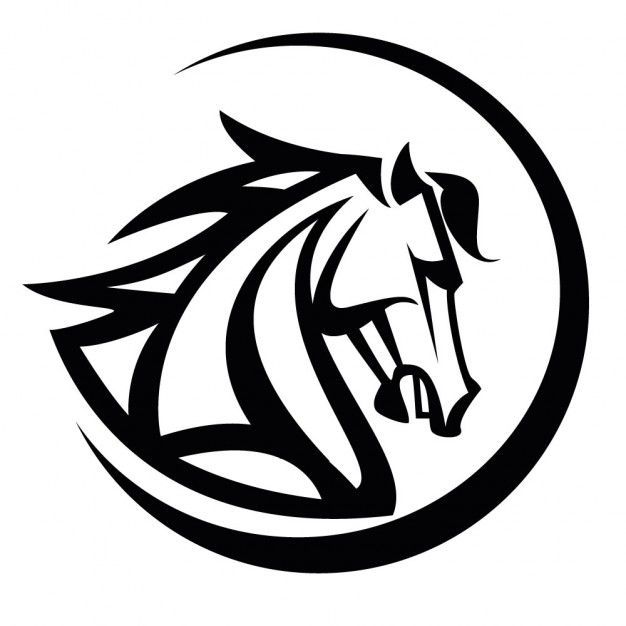 626x626 Black Horse Head Vector Illustration Download Free Vector