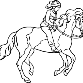 268x268 Coloring Pages Horseback Riding Archives