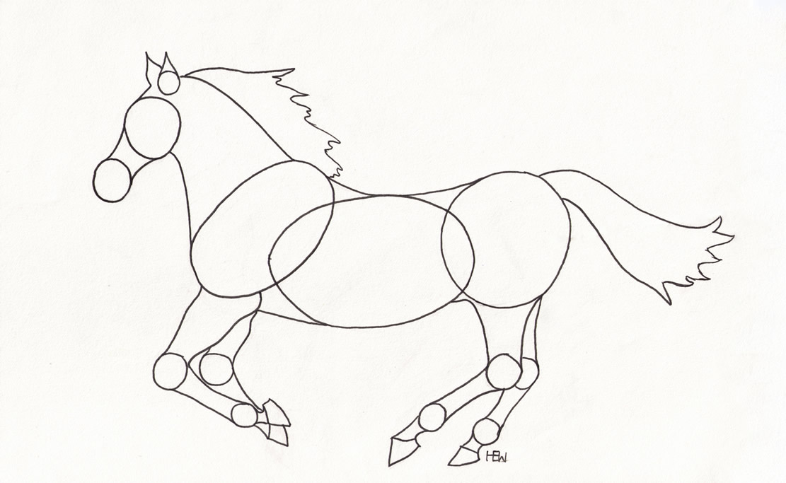 1111x683 Easy Horse Drawing Step By Step
