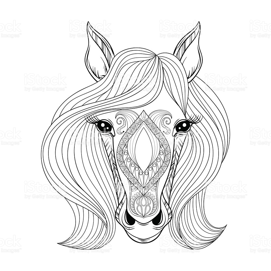 1024x1024 Horse Face Coloring Page Paginone.biz