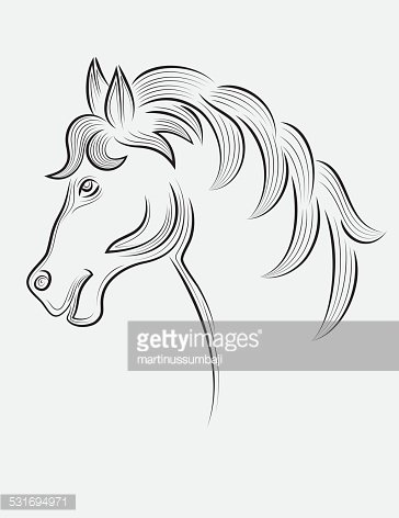 364x472 Horse Head Outline Premium Clipart