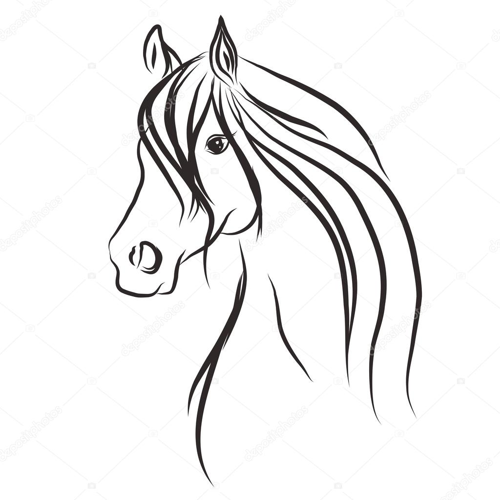 1024x1024 Horse Sketch Stock Vector