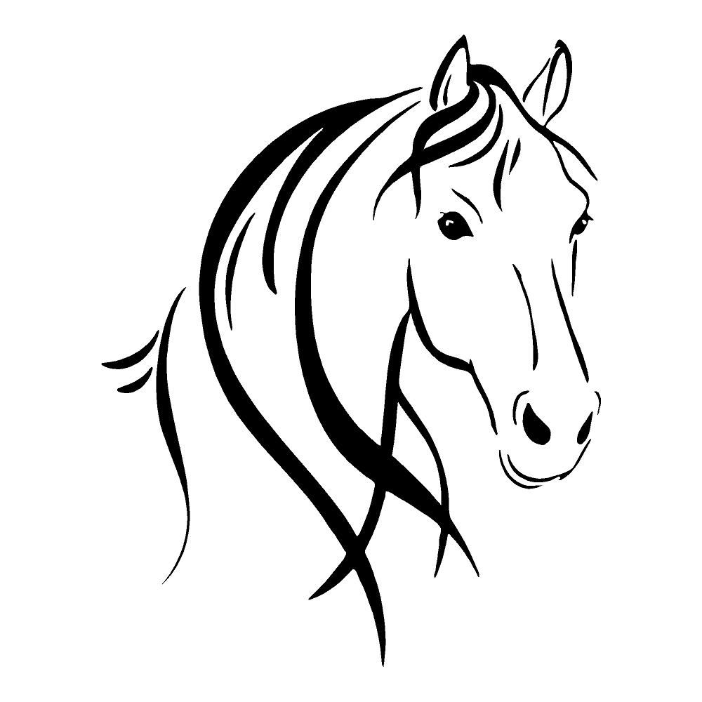 1000x1000 Clipart Of Horse Outline Horse Head Outline Horses Stickers