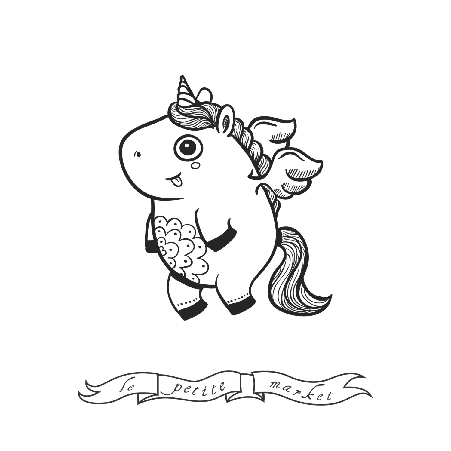 1500x1500 Drawn Unicorn