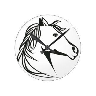 324x324 Horse Head Wall Clocks Zazzle