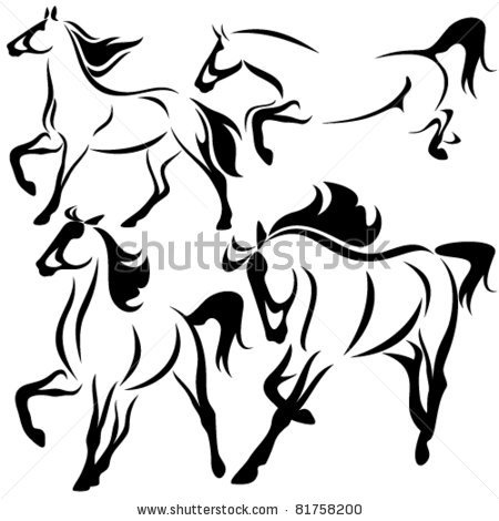 Horses Running Drawing