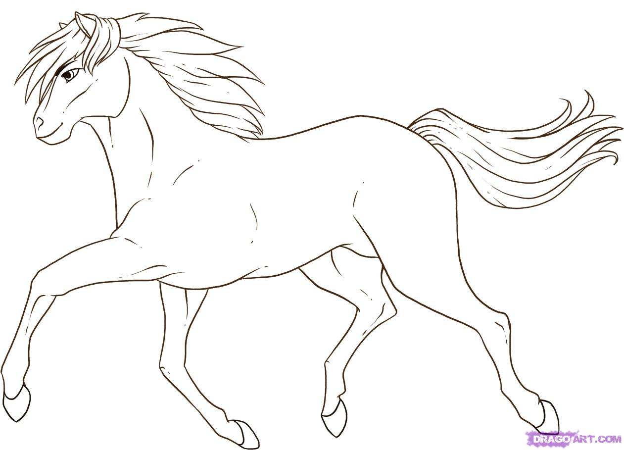 1261x909 A Drawing Of A Horse Horse Drawings How To Draw A Running Horse