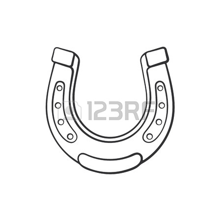450x450 Vector Illustration. Cartoon Sketch Of Horseshoe. Good Luck Symbol
