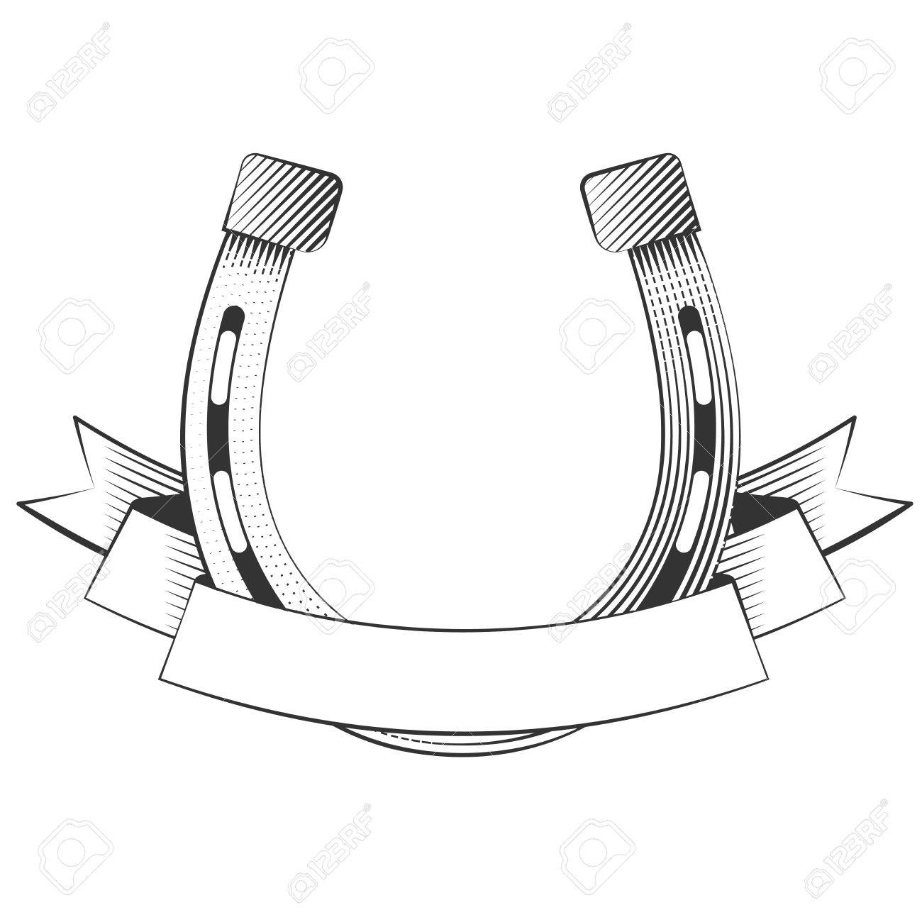 1300x1300 Metal Horseshoe On A White Background, Excellent Vector