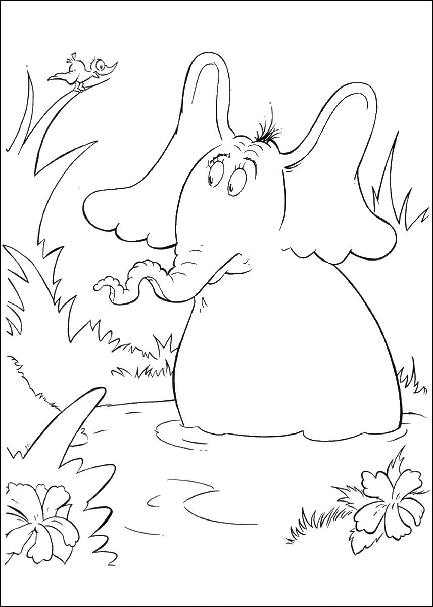 857x1200 Coloring Horton Coloring Pages Vector Of A Cartoon Evil Elephant